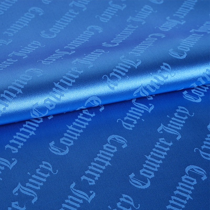 75D stretch satijnen letterjacquardstof