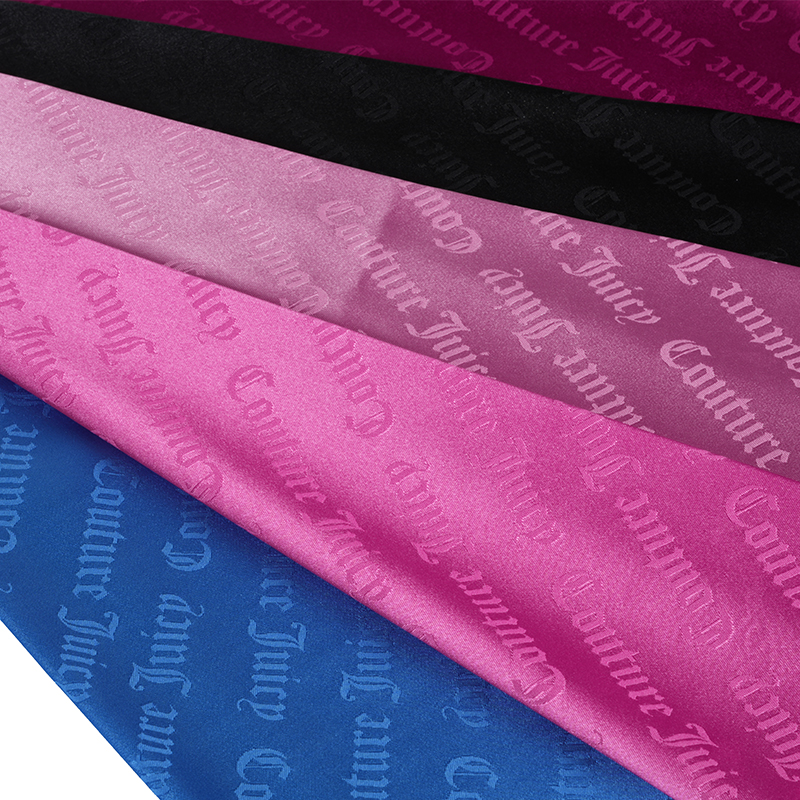 75D stretch satijnen letterjacquardstof