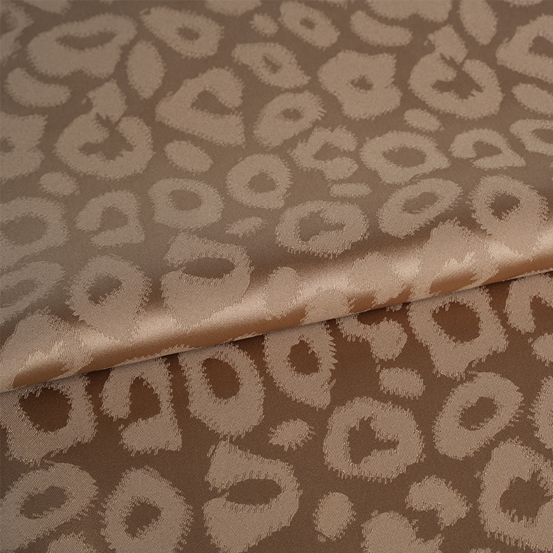 50/75 stretch satijnen luipaardjacquard