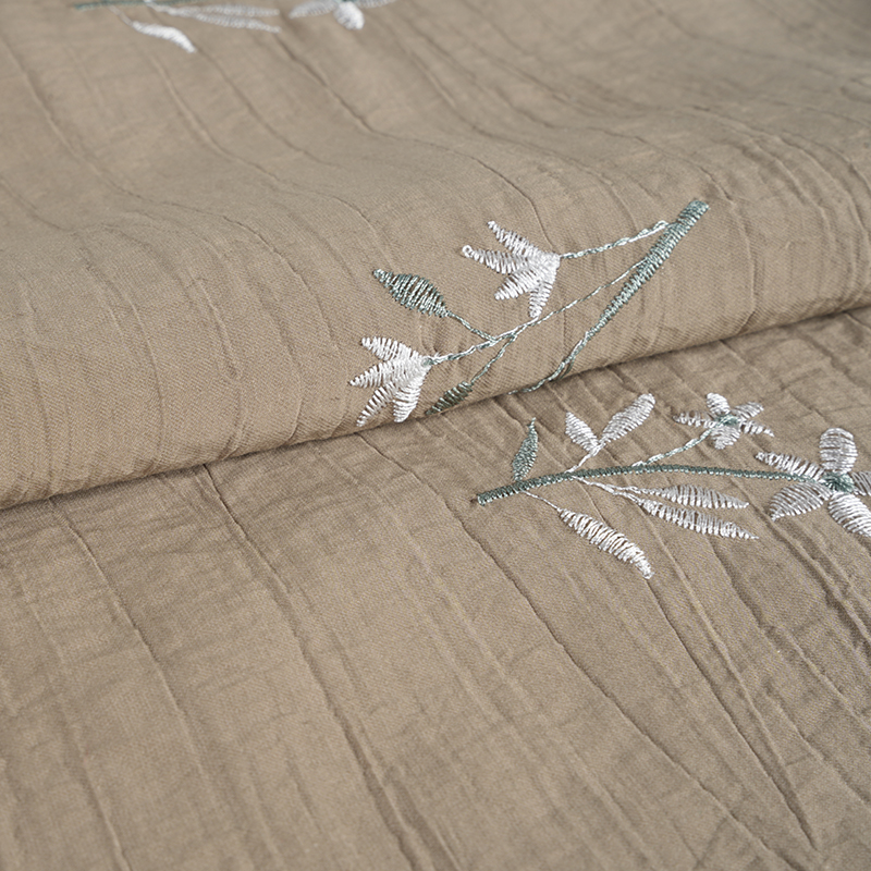 Perzik zaad orchidee borduurwerk bloesem rimpel stof