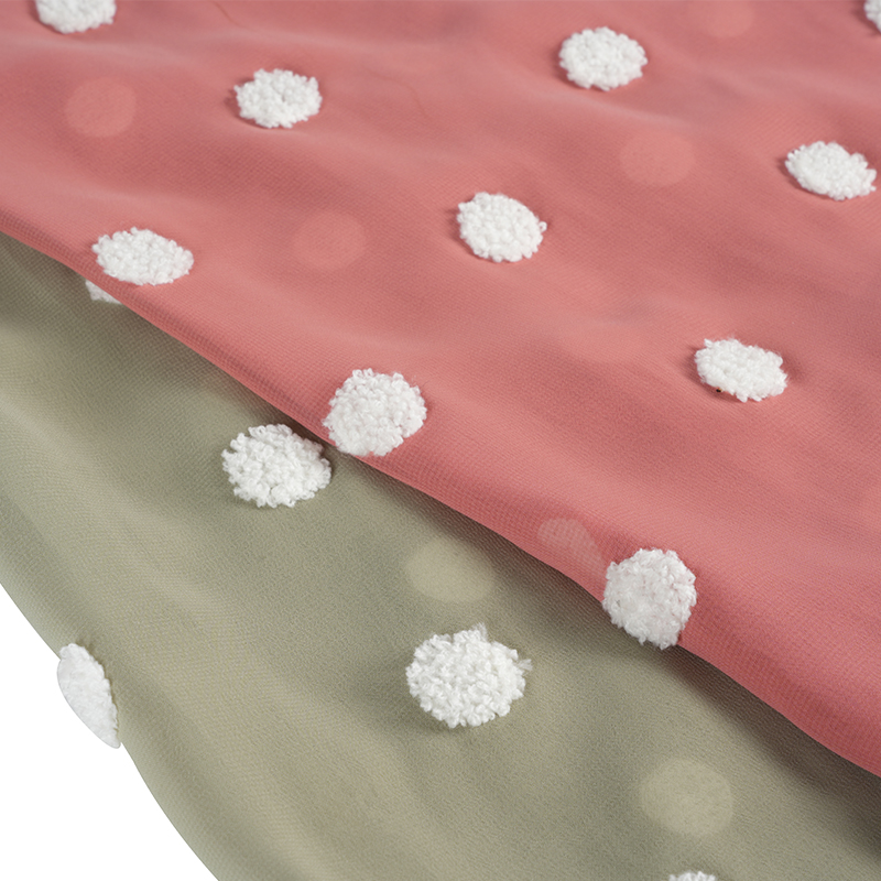 75d/18t platte chiffon met handdoekborduurstof