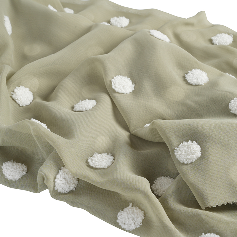 75d/18t platte chiffon met handdoekborduurstof