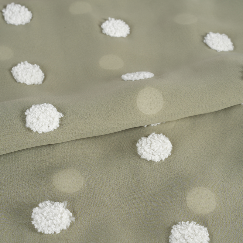 75d/18t platte chiffon met handdoekborduurstof