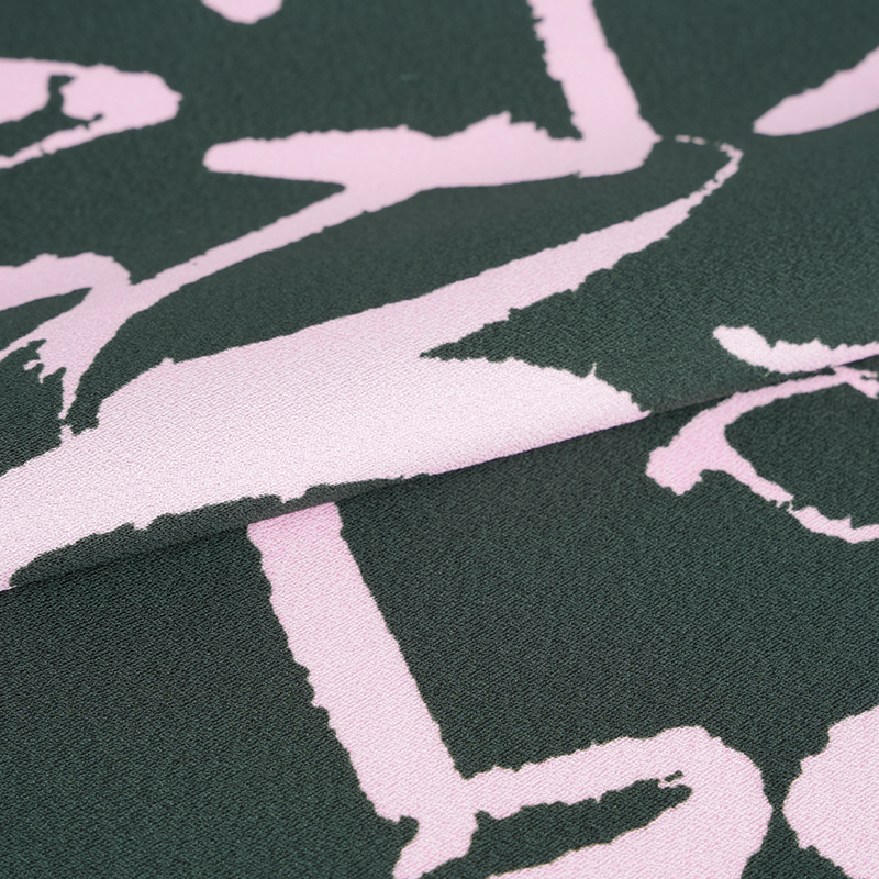 75D * 120D polyester zijde gerimpelde stof met Arabische print