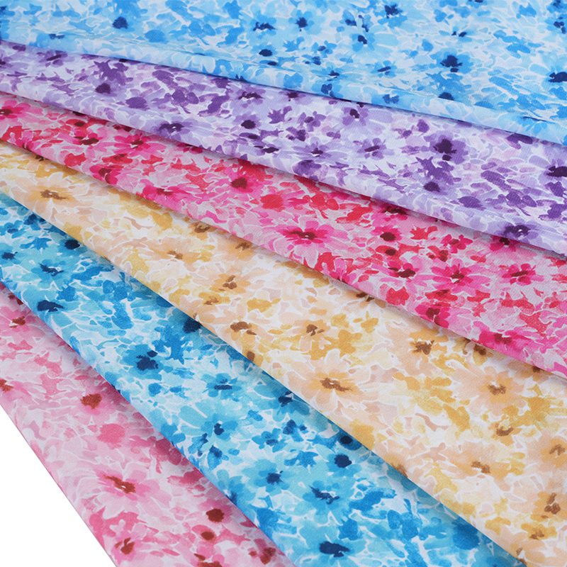 75D/18T rommelige mistige bloemenprintstof