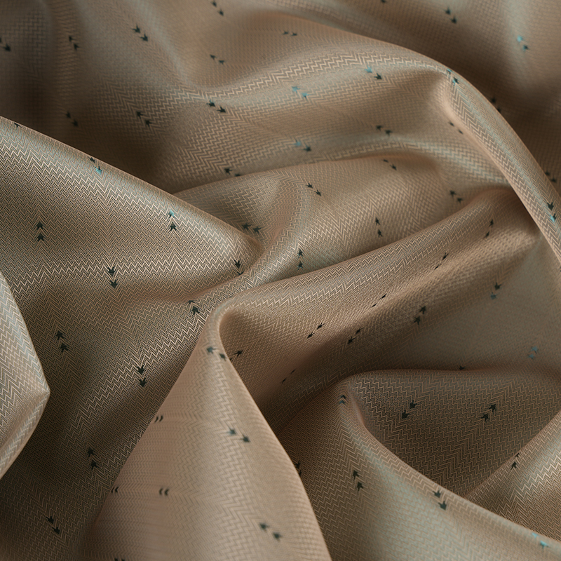 Polyester wit filament gegolfd pijlstreepjacquard