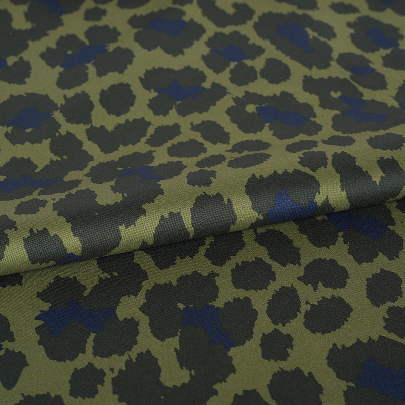 230T grote stretch pongee stof met luipaardprint