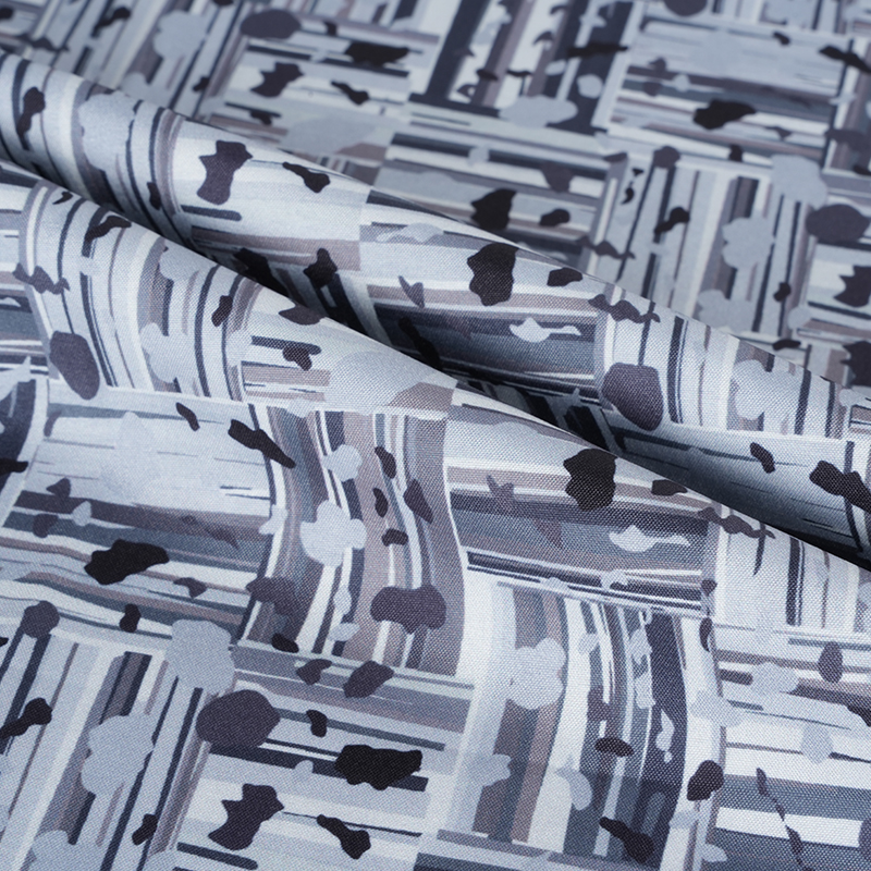 100D*40S Cool Silk Cotton Abstract Positief en Negatief Blok Digitaal Afdrukken Stof