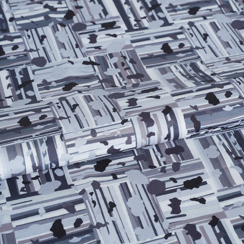 100D*40S Cool Silk Cotton Abstract Positief en Negatief Blok Digitaal Afdrukken Stof