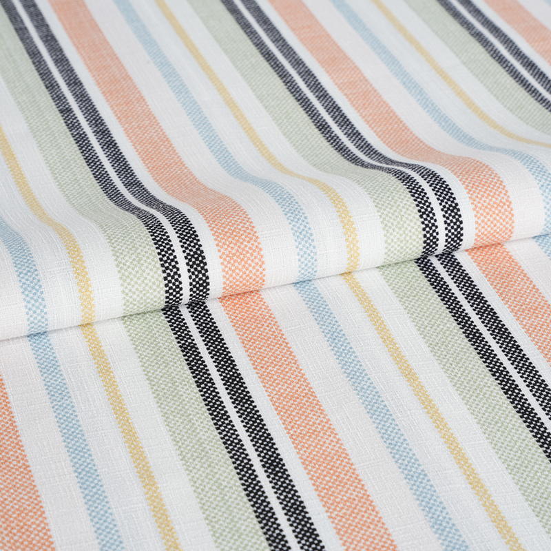 75D False Twist Zijde Bamboe Orchidee Oranje en Zwarte Streep Bedrukte Stof