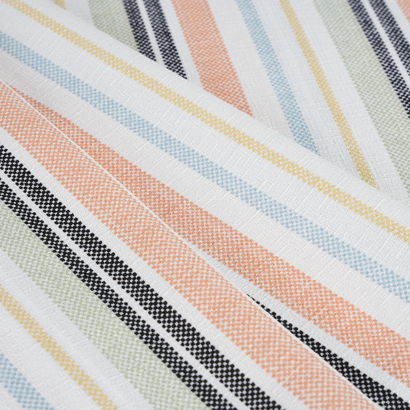 75D False Twist Zijde Bamboe Orchidee Oranje en Zwarte Streep Bedrukte Stof